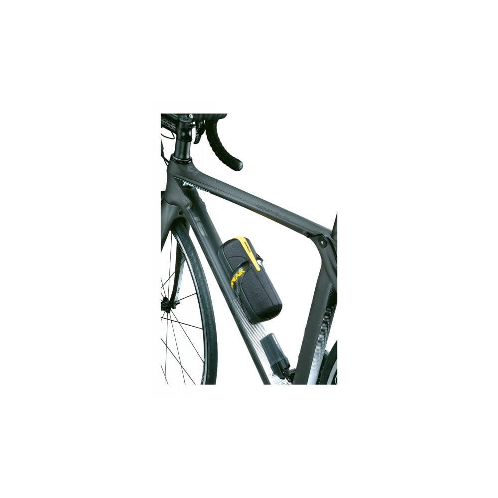 Topeak Cage Pack seat pack with bottle cage mount, organizer, and mesh pocket for bike accessories storage.