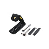 Black Topeak Ratchet Rocket Lite DX+ bike multi-tool with chain tool and tire levers, suitable for bike maintenance and repair.