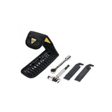 Black Topeak Ratchet Rocket Lite DX+ bike multi-tool with chain tool and tire levers, suitable for bike maintenance and repair.