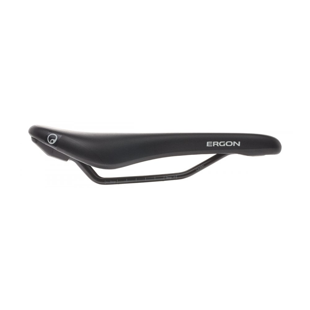 Ergon SM Sport men's mountain bike saddle with pressure relief and accessory mount, designed for comfort and performance.