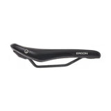 Ergon SM E-Mountain Sport Men saddle with ergonomic design and padded comfort for e-MTB bikes, shown on a bike seat.