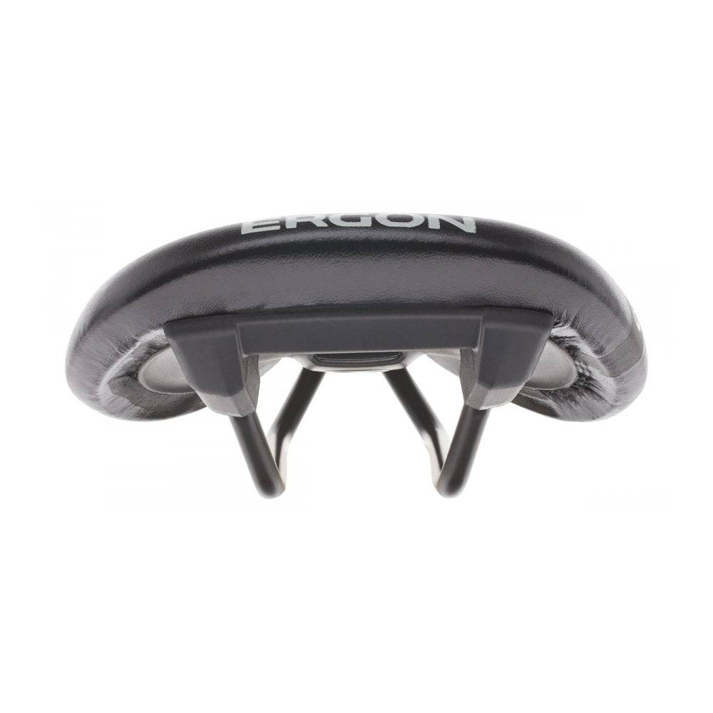 Ergon SM E-Mountain Sport Men saddle with ergonomic design and comfort padding for E-MTB bikes, shown from the side view.
