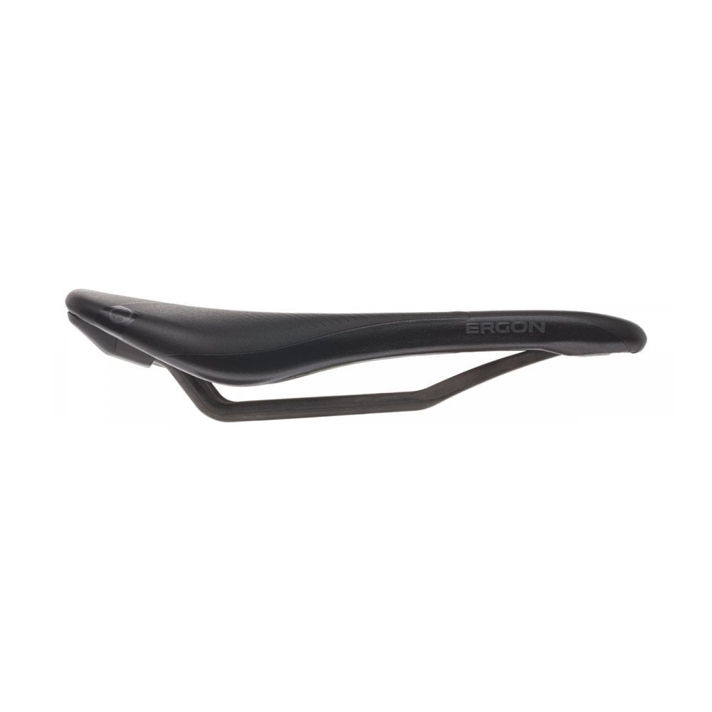 Ergon SR Road Pro Carbon men's ergonomic bike saddle with lightweight design and cushioned seat for road cycling comfort.