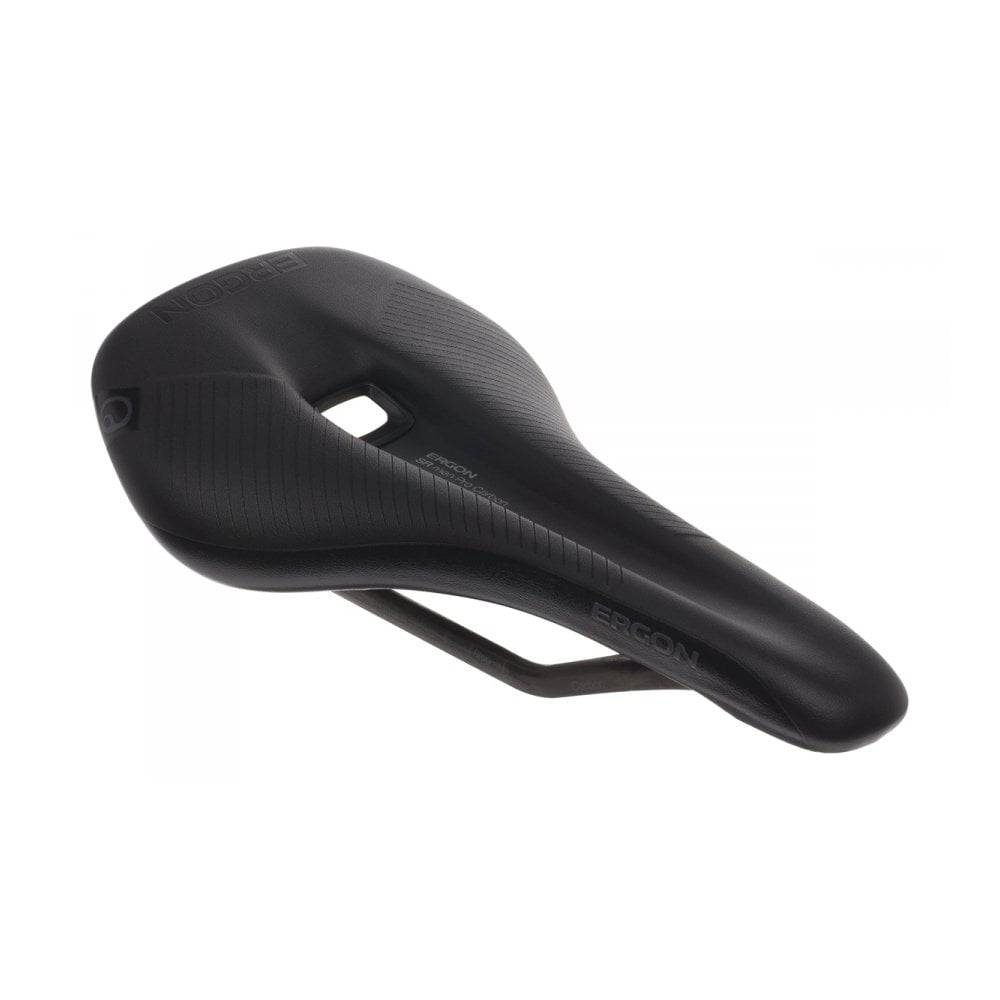 Ergon SR Road Pro Carbon men's ergonomic road bike saddle with lightweight carbon construction and padded comfort.