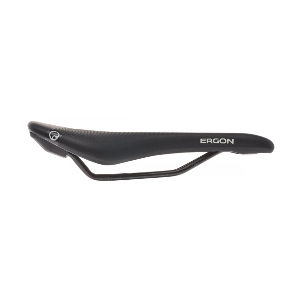 Ergon SR Road Comp men's saddle with pressure relief cut-out for added comfort, designed for road cycling components.
