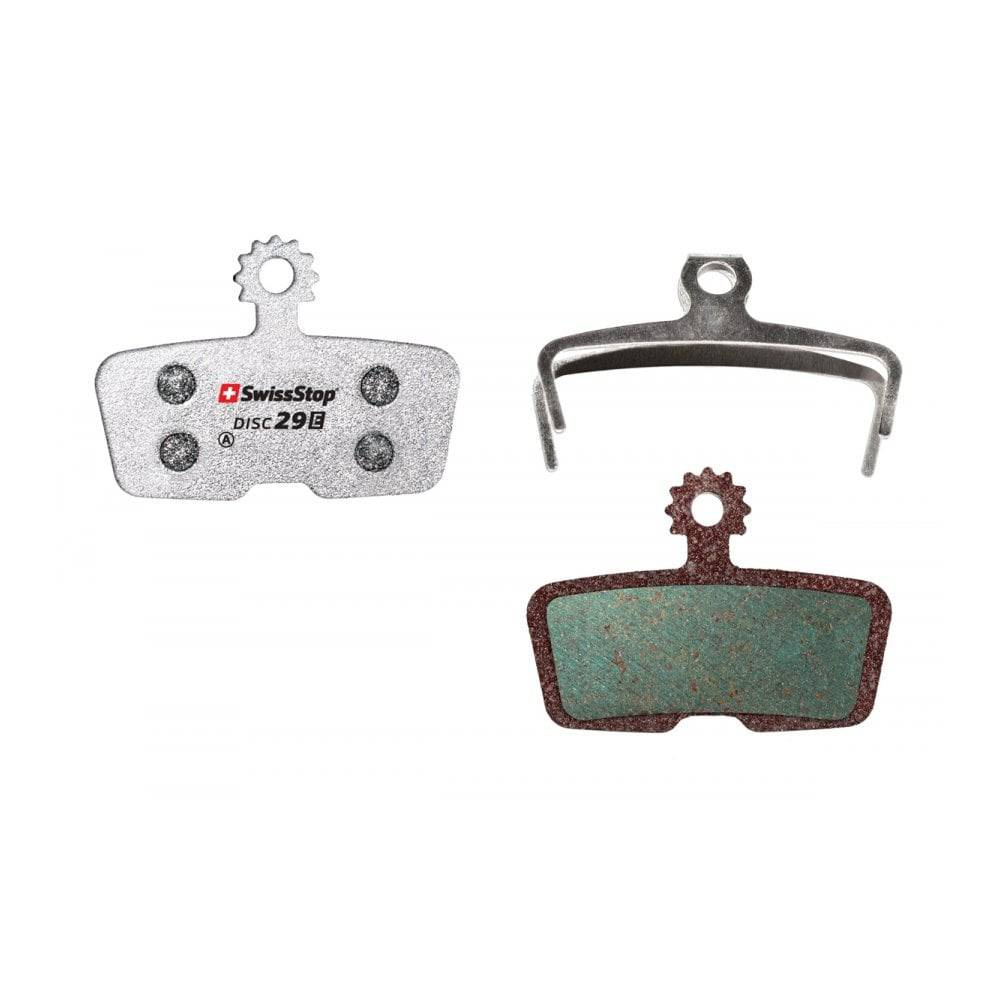 SwissStop Disc 29 brake pads for SRAM MTB Code and Guide silver disc brakes, component replacement for mountain biking.