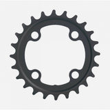 FSA Steel MTB 2x11 Speed Chainring in black with 64x24T teeth, 4-hole mounting for mountain bike drivetrain components