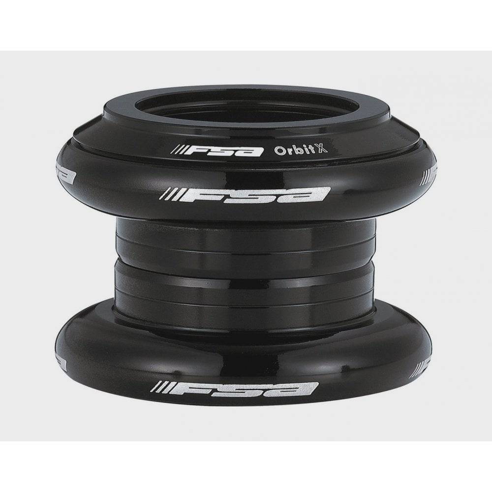 FSA TH-857 black 1-1/8" threadless headset for bikes, showing the durable steering component with visible branding and assembly parts.