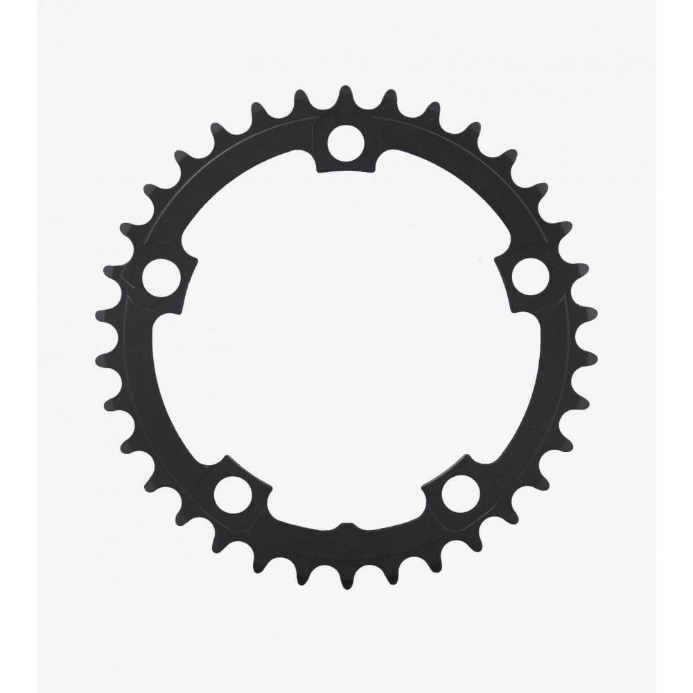 FSA alloy road chainring with 110 BCD, 2x11 speed Shimano compatible bicycle component, featuring a sleek silver finish