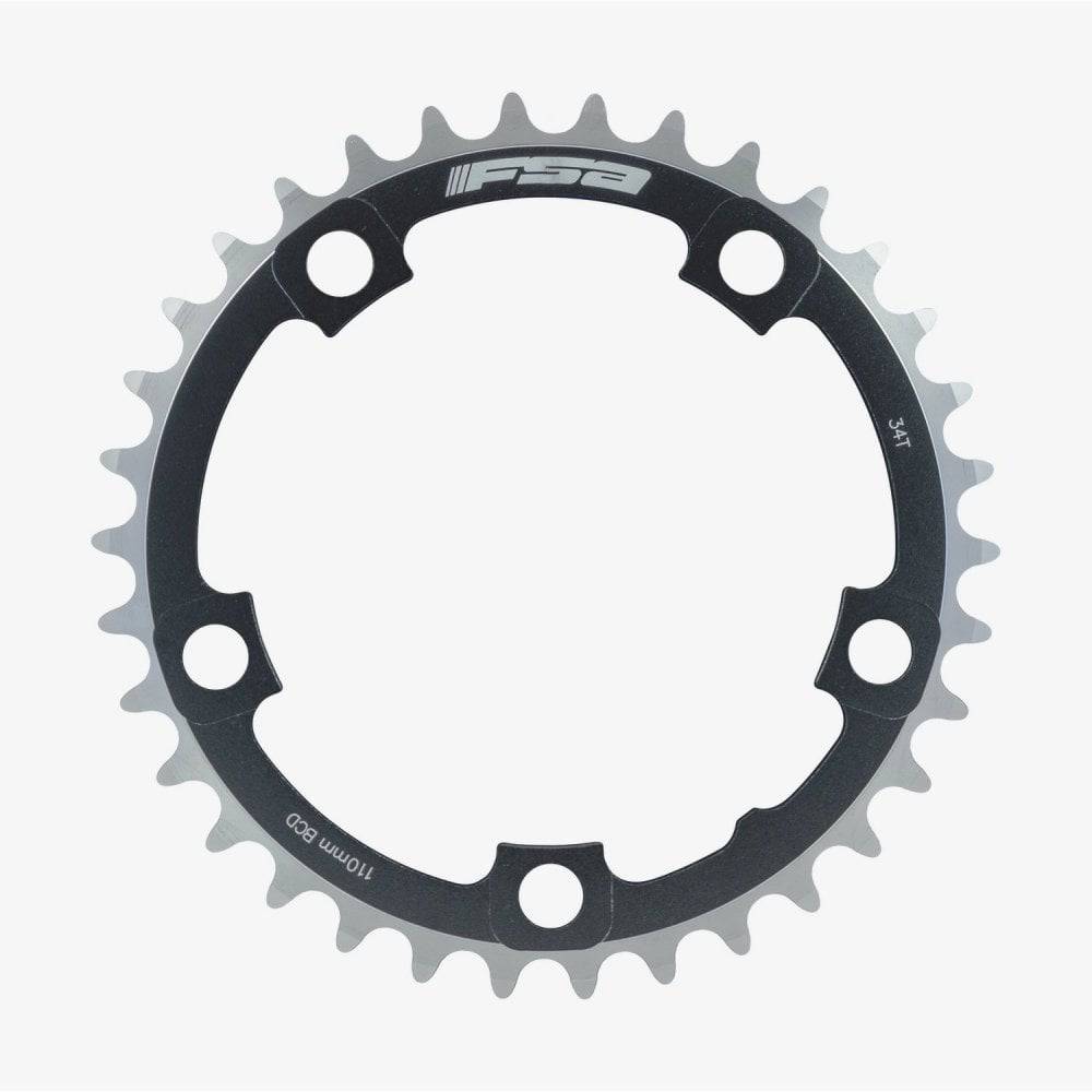 FSA alloy road chainring for Shimano 2x11 speed bikes, 110 BCD, durable cycling component with multiple teeth for gear shifting