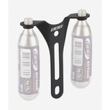 BBB BBC-90 CO2 holder for bike, dual cartridge mount under bottle cage, cycling accessory for quick CO2 cartridge access
