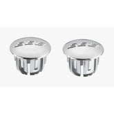 Pair of BBB BHT-90S silver handlebar tape end caps, secure fit bike plugs for bicycle handlebar tape accessories.
