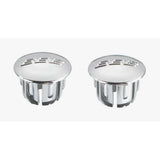 Pair of BBB BHT-90S silver handlebar tape end caps, secure fit bike plugs for bicycle handlebar tape accessories.