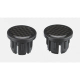 Pair of BBB BHT-92S black handlebar end caps with logo, designed for bike bar tape security and component protection.