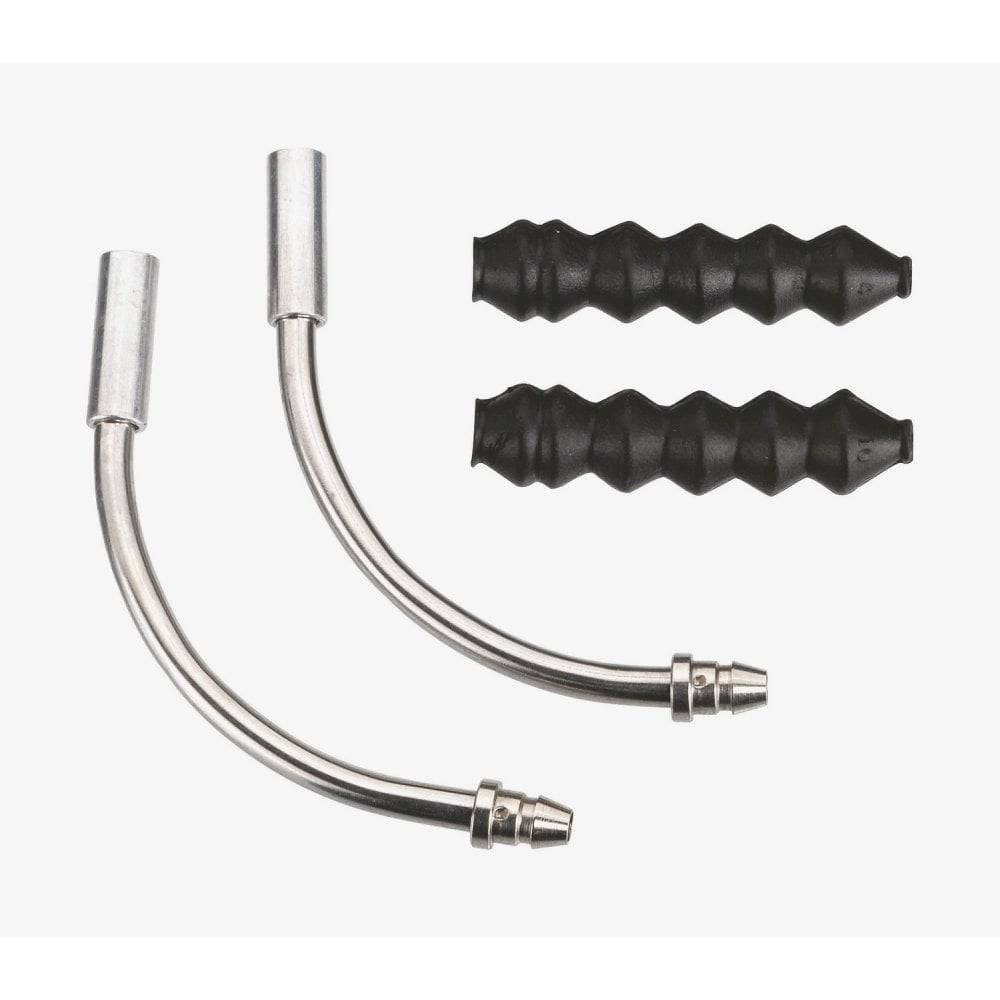 Pair of BBB BCB-91 VeePipe V-brake noodles with rubber covers for bike brake components, shown in the image.