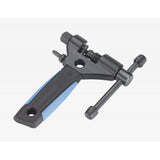 BBB Nautilus II Chain Rivet Tool for precise 11-speed chain maintenance, shown in a workshop setting with tool components.