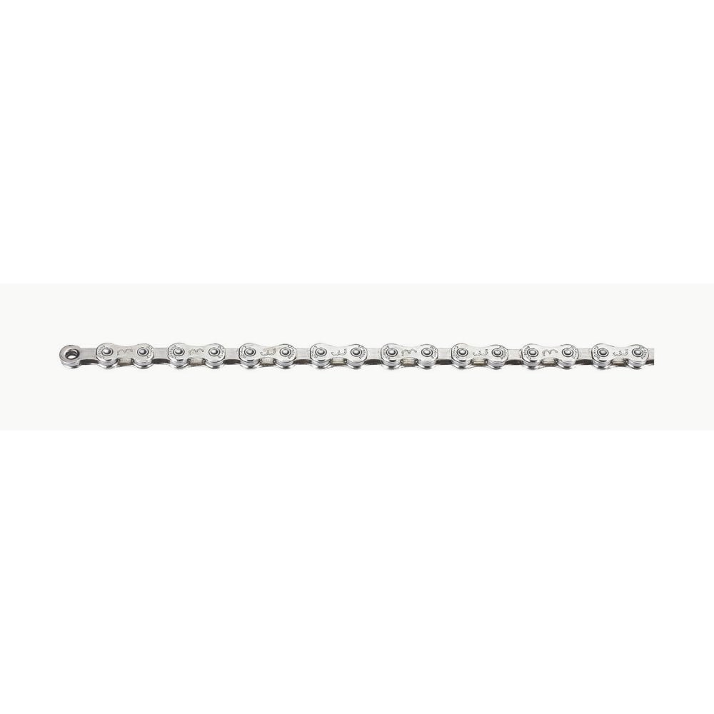 BBB PowerLine 12-speed bike chain with 126 links, nickel finish, and SmartLink for easy installation on bicycle components.