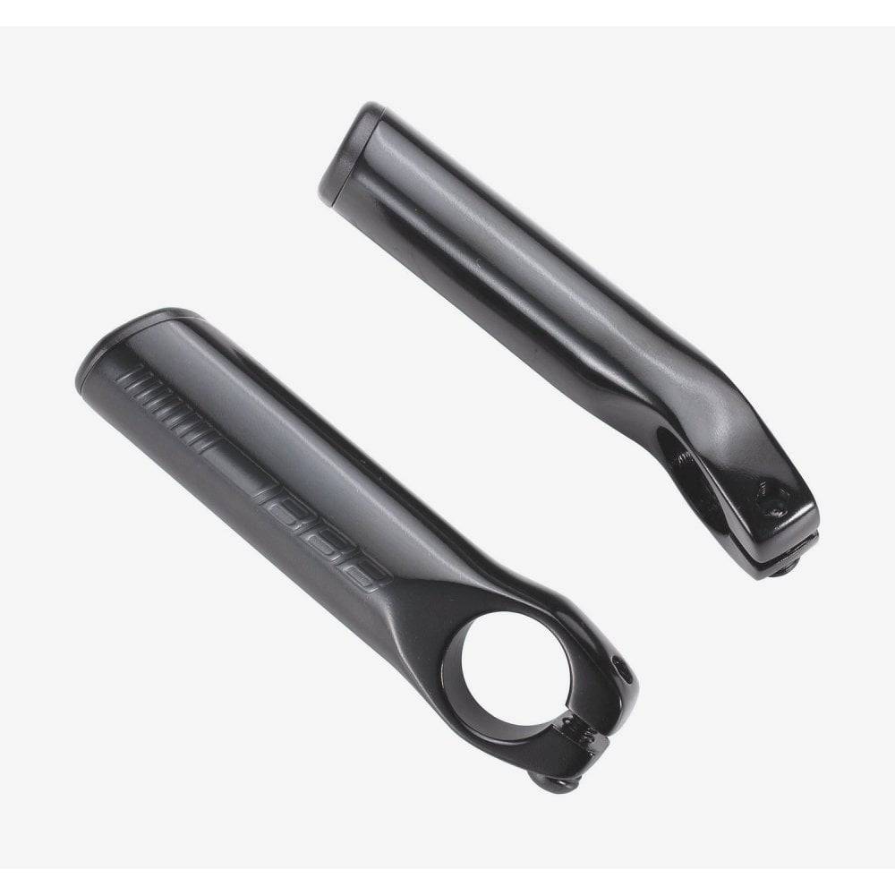 Black BBB BBE-17 LightStraight 95mm handlebar end caps for bike handlebar accessories, shown attached to bike handlebars.