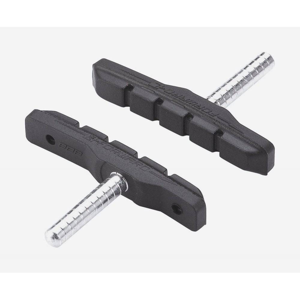 BBB BBS-07 CantiStop 72mm brake pads for cantilever brakes, two pairs of cycling brake components with rubber pads and mounting hardware.