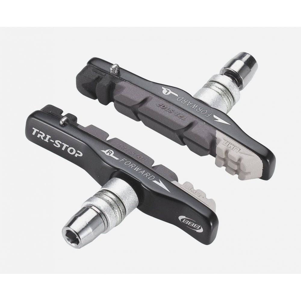 BBB BBS-14T TriStop V-Brake Pads for Shimano V-brakes, two pairs of durable bicycle brake pads with mounting hardware