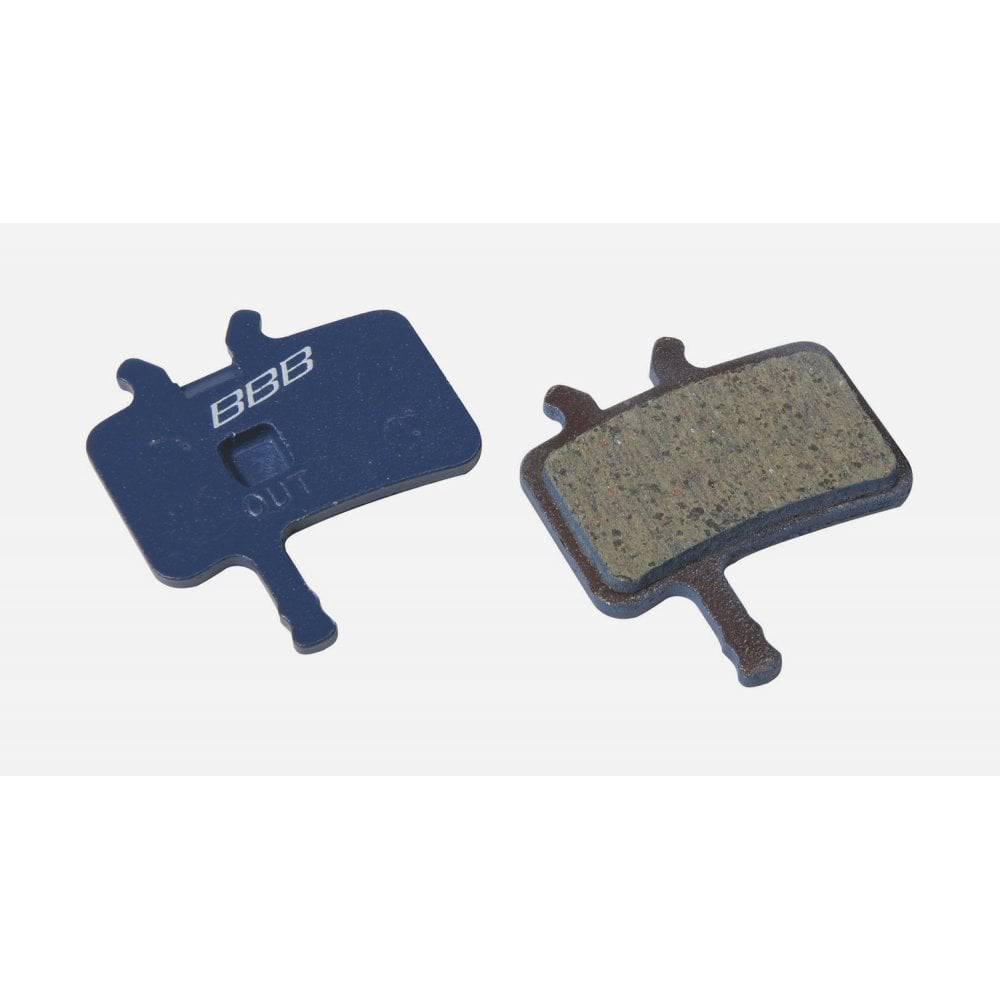 BBB BBS-42 DiscStop organic brake pads for Avid Juicy 7/5/3 and DSK-950 mountain bike brakes, shown close-up of the pads.