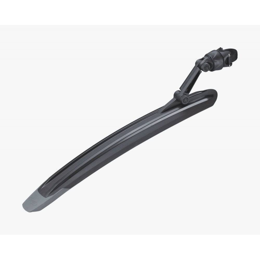 BBB BFD-13R MTBProtector rear fender with RingFix quick-release for mountain bikes, shown attached to bike frame.