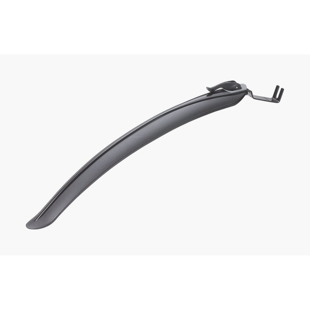 BBB BFD-21F RoadProtector front fender for road bikes with quick-release system, showcasing its lightweight design and mounting mechanism.