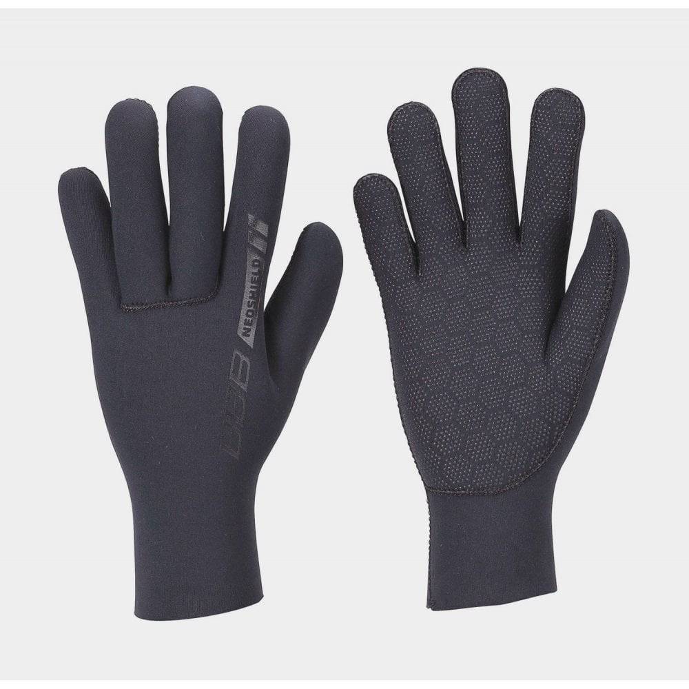 BBB NeoShield winter cycling gloves BWG-26 with waterproof and windproof protection, showing black gloves with padded palms.