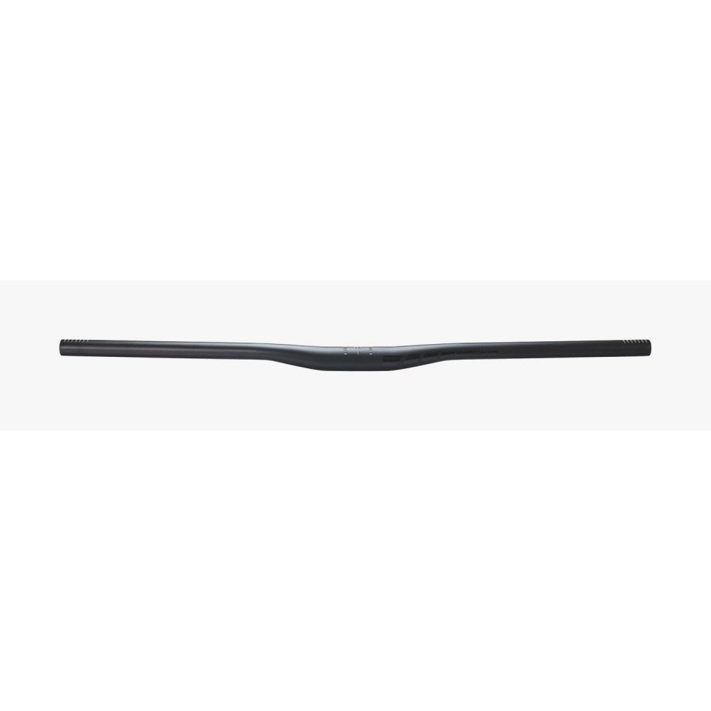 Black BBB BHB-09 Horizon flat bar handlebar with 760mm length and 9° backsweep, MTB compatible, shown from the side.