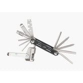 BBB BTL-141L Maxifold L Mini-Tool with 18 functions for bike repair, displayed with all tools extended on a workshop surface.