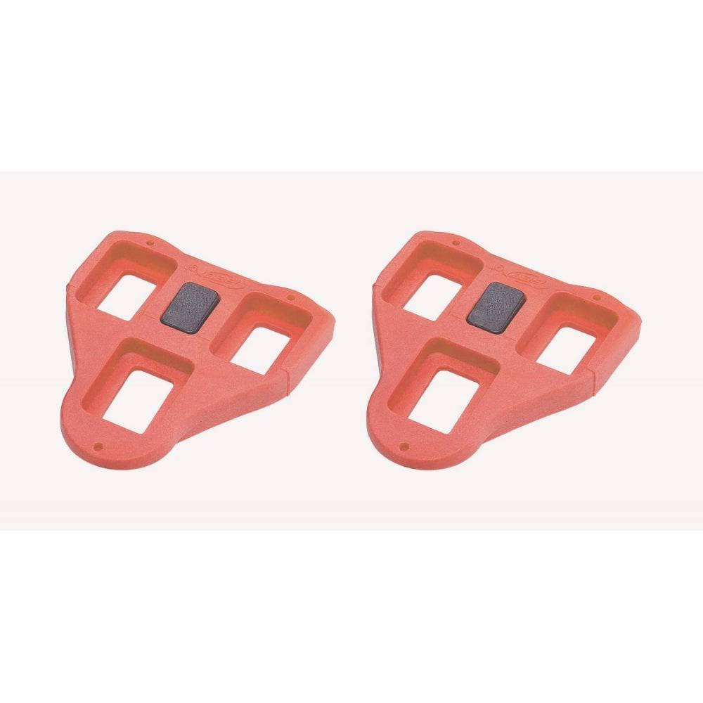 BBB BPD-02A RoadClip Look Delta 9° cleats for cycling pedals, shown attached to pedal platform with mounting hardware.