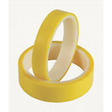 BBB BTI-150 tubeless rim tape 18mm x 4m, black, for airtight sealing on bike tubeless wheels, shown on a wheel rim.