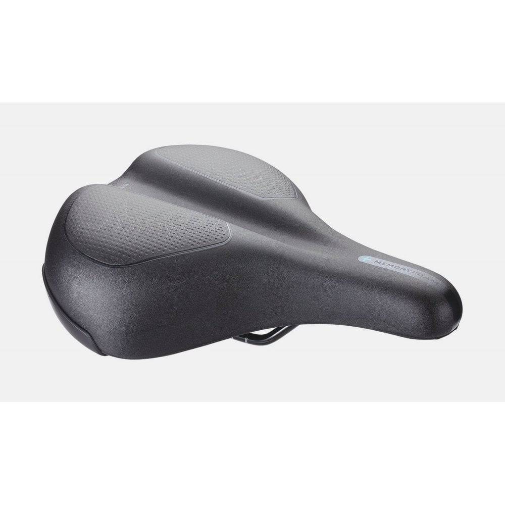 BBB BSD-102 ComfortPlus relaxed city bike saddle with Plus Channel support, 210mm wide, ergonomic design for comfortable riding.