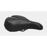 Black BBB BSD-93 Meander city bike saddle with FLOAT foam, 205mm, featuring a relaxed design for comfortable urban riding.