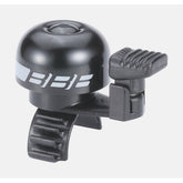 BBB EasyFit Deluxe Bike Bell with quick-release mount, showcasing the compact, shiny bell design on a bicycle handlebar.