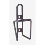 BBB EcoTank aluminium bike bottle cage in matte black and silver, designed for easy water bottle access and secure fit.