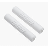 BBB Cablewrap frame protectors for 4mm derailleur cables in black and white, shown on bicycle frame components.