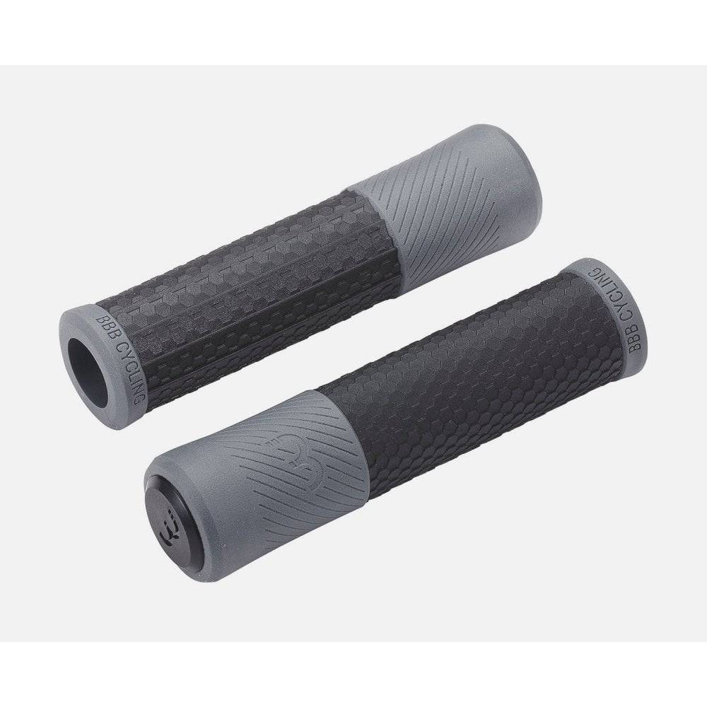 BBB Viper Grips BHG-97 mountain bike handlebar grips with matching plugs, black rubber grips for improved control and comfort.