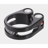 BBB Lightstrangler Seat Clamp BSP-85 for bike seatposts, shown as a black bike component with tightening bolt and clamp body.