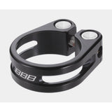 BBB Lightstrangler Seat Clamp BSP-85, a bike seatpost clamp component with a sturdy metal design and quick-release mechanism.