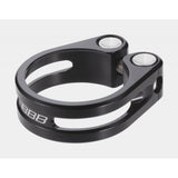 BBB Lightstrangler seat clamp BSP-85 for bike seatposts, showing the black metal clamp with bolt, designed for secure bike saddle attachment.