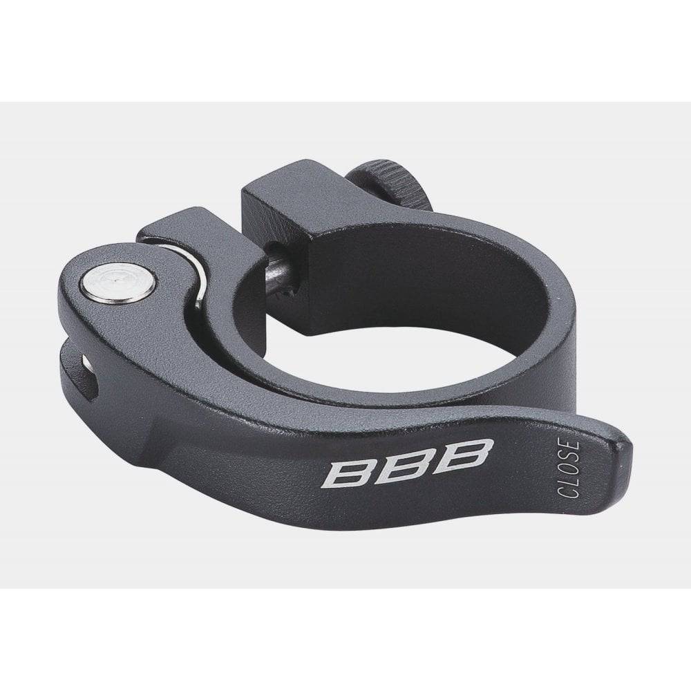 BBB Smoothlever seat clamp BSP-87 for aluminium seatposts, shown with polished metal finish and quick-release lever.