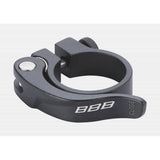 BBB Smoothlever Seat Clamp BSP-87 for aluminium seatposts, showing the black metal clamp with smooth lever for secure fitting.