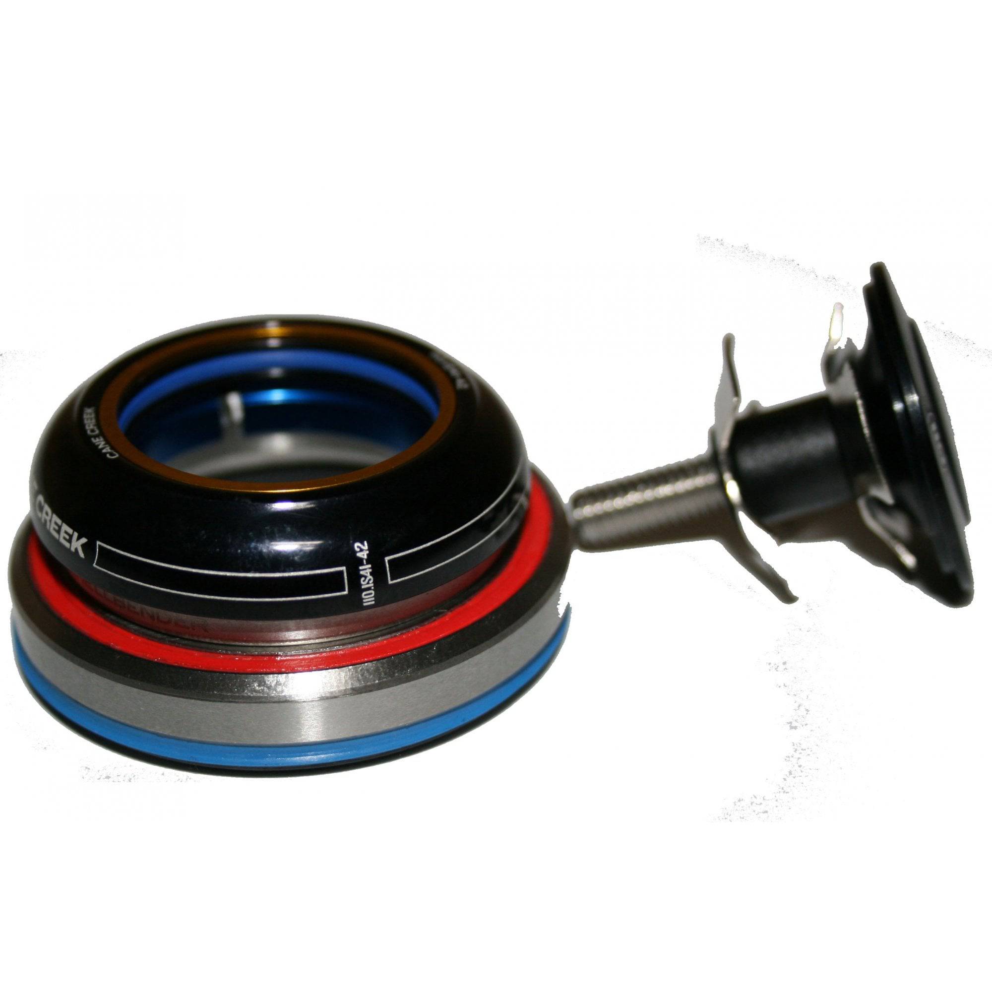 Cane Creek 110 headset with black IS42/28.6 and IS52/40 components, 9mm stack height for precise bicycle steering.