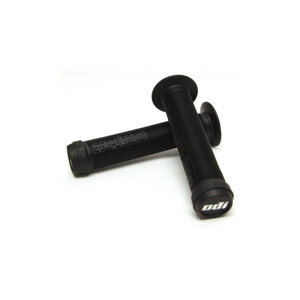 ODI Stay Strong Lion Heart BMX and scooter grips in black, 143mm limited edition components for BMX and scooter riding.