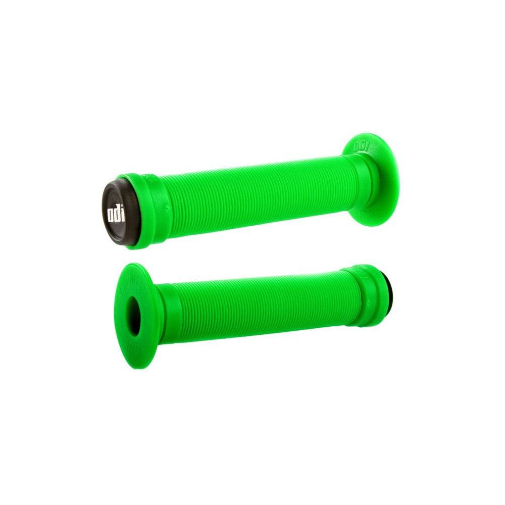 ODI Longneck ST BMX and scooter grips with ribbed pattern and end plugs for enhanced grip and comfort.