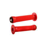 ODI Longneck ST BMX and scooter grips with ribbed pattern and end plugs, designed for secure handling and durability.
