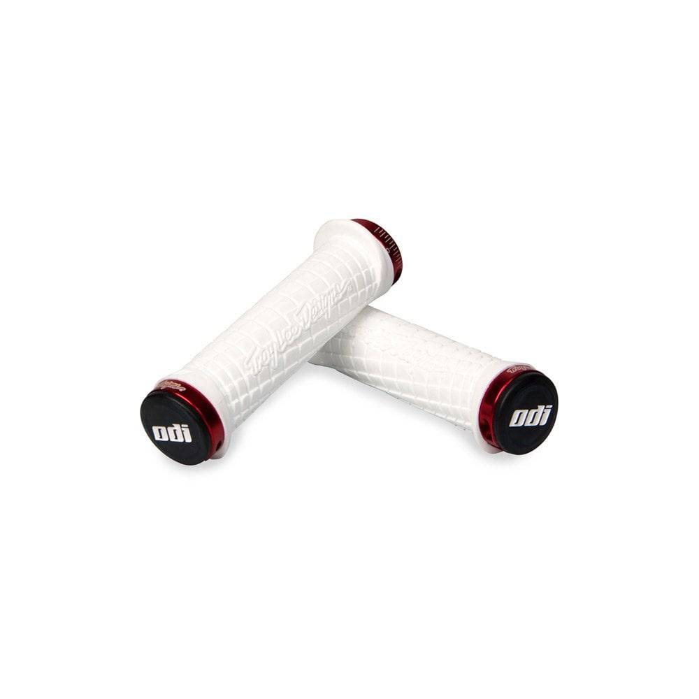 ODI Troy Lee Designs MTB lock-on grips for mountain bikes, featuring enhanced grip and control for off-road riding.
