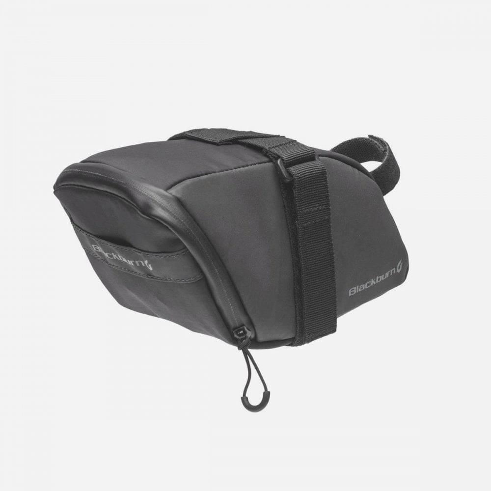 Blackburn Grid Large 1.9L seat bag with reflective safety strip and weather-resistant zipper for bike accessories.
