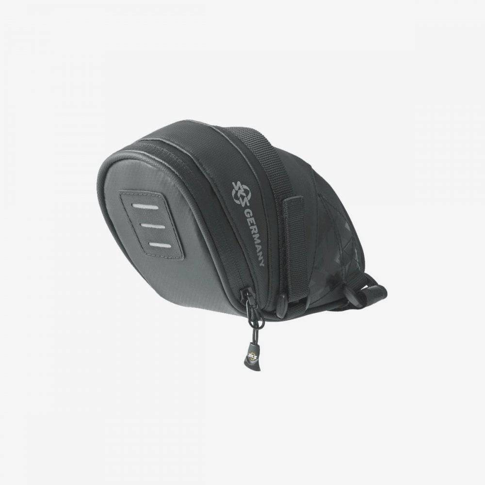 SKS Explorer Straps Seatpack water-repellent bike seat bag with reflective details, designed for cycling accessories.